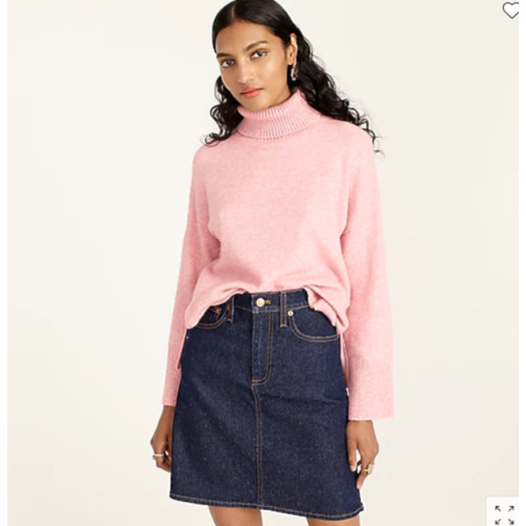 J. Crew Turtleneck Sweater Medium Pink Supersoft Yarn Long Sleeve Knit - Picture 1 of 10